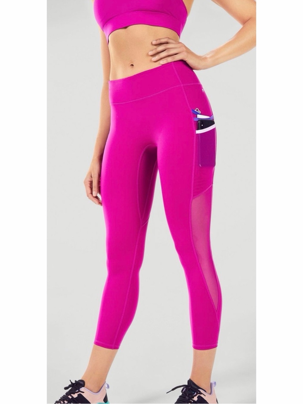 Trinity Motion365 Mid Rise Pocket 7/8 Leggings Pink
